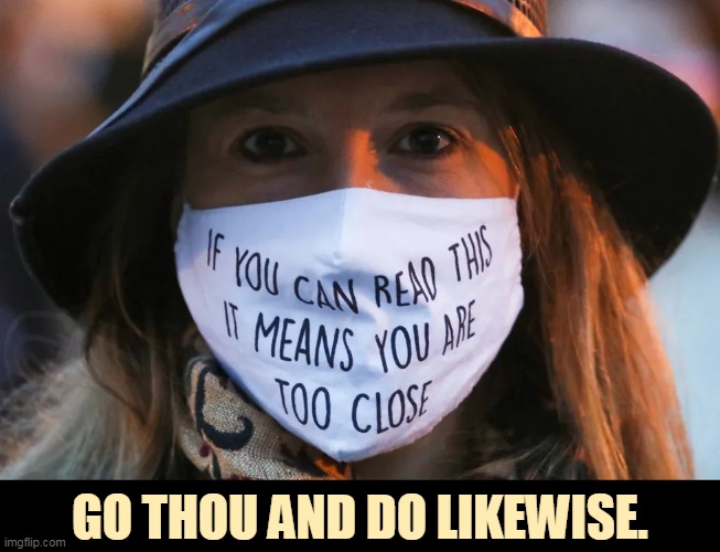 It's not a political test, it's an intelligence test. | GO THOU AND DO LIKEWISE. | image tagged in mask,face mask,test,smart | made w/ Imgflip meme maker