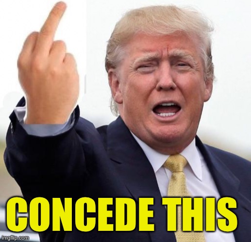 Trumps Middle Finger Salute | CONCEDE THIS | image tagged in memes,donald trump,its not going to happen,one does not simply,2020 elections,salute | made w/ Imgflip meme maker