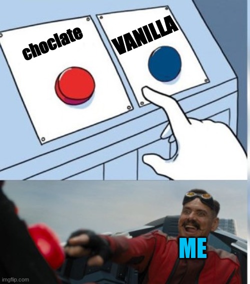 Two Buttons Eggman | choclate VANILLA ME | image tagged in two buttons eggman | made w/ Imgflip meme maker