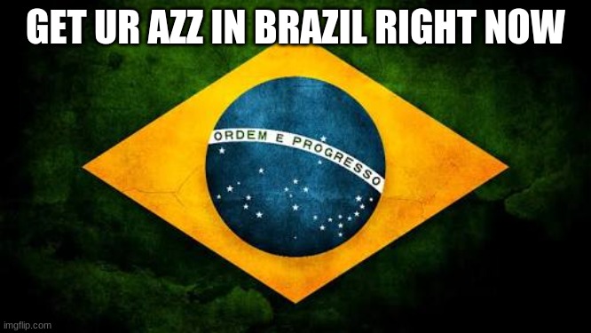 Brazil flag | GET UR AZZ IN BRAZIL RIGHT NOW | image tagged in brazil flag | made w/ Imgflip meme maker