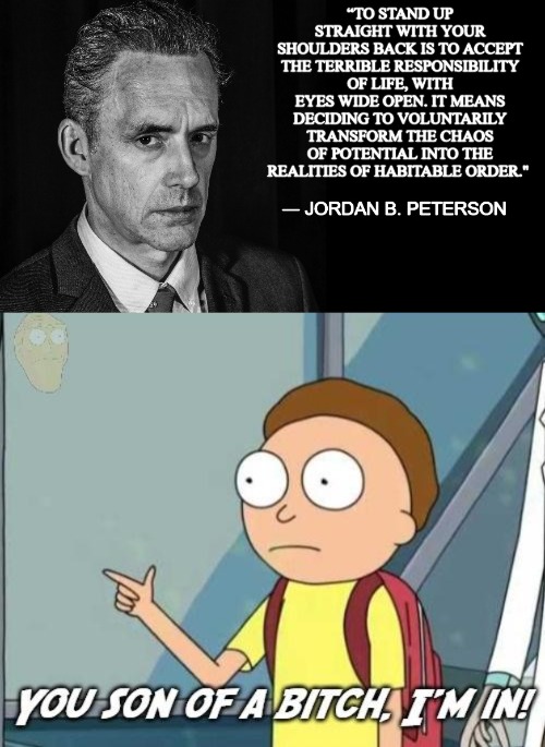 image tagged in you son of a bitch i'm in,jordan peterson | made w/ Imgflip meme maker