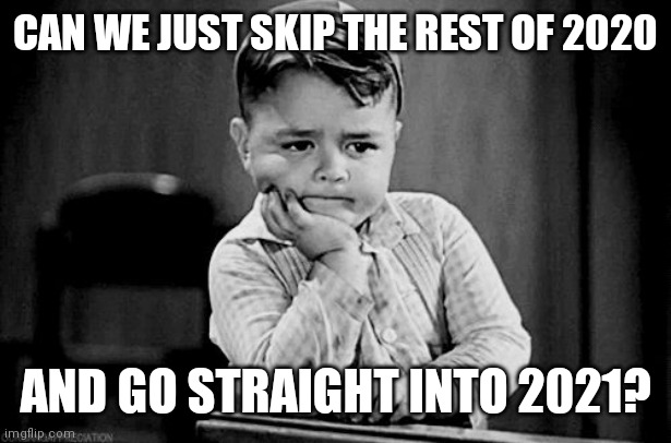 Skip 2020 |  CAN WE JUST SKIP THE REST OF 2020; AND GO STRAIGHT INTO 2021? | image tagged in impatient,2020,2020 sucks,skipper | made w/ Imgflip meme maker