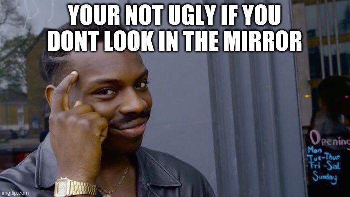 Roll Safe Think About It Meme | YOUR NOT UGLY IF YOU DONT LOOK IN THE MIRROR | image tagged in memes,roll safe think about it | made w/ Imgflip meme maker