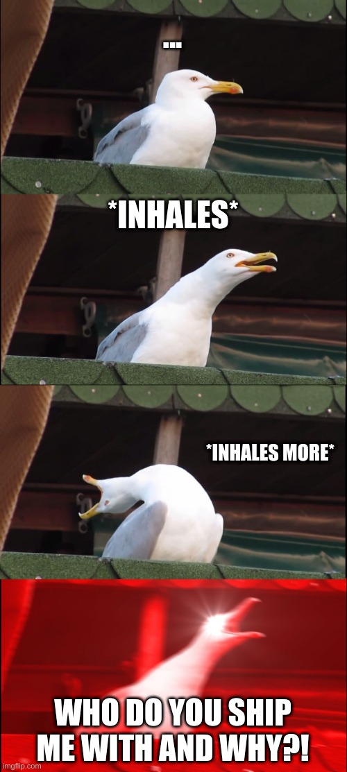 SCREEEEEEEEEEEEEEEEEEEEEE | ... *INHALES*; *INHALES MORE*; WHO DO YOU SHIP ME WITH AND WHY?! | made w/ Imgflip meme maker