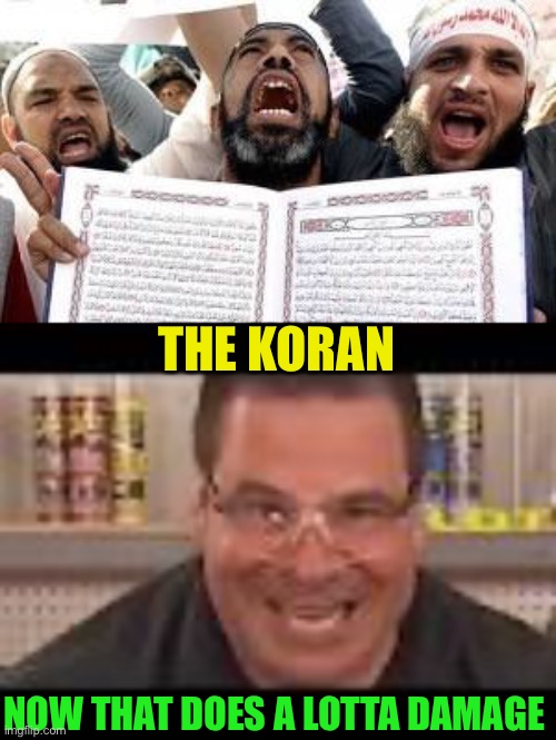 THE KORAN NOW THAT DOES A LOTTA DAMAGE | image tagged in koranderthal,killer phill swift | made w/ Imgflip meme maker