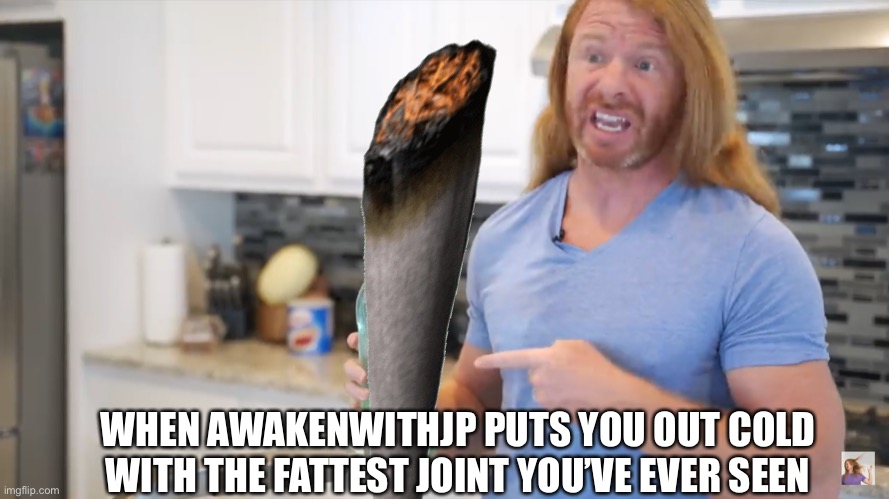 He told me to light and smoke it, how was I saposta know he was sarcastic | WHEN AWAKENWITHJP PUTS YOU OUT COLD WITH THE FATTEST JOINT YOU’VE EVER SEEN | image tagged in shake and bake | made w/ Imgflip meme maker