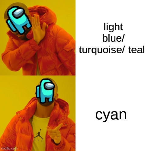 Drake Hotline Bling Meme | light blue/ turquoise/ teal; cyan | image tagged in memes,drake hotline bling | made w/ Imgflip meme maker