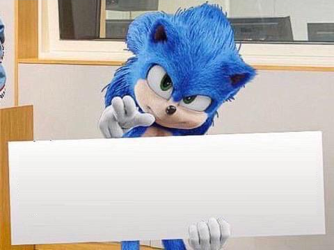 High Quality Sonic Sign Spinner Blank Meme Template