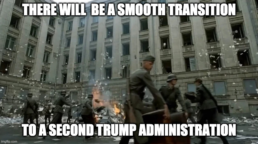 There will be a smooth transition | THERE WILL  BE A SMOOTH TRANSITION; TO A SECOND TRUMP ADMINISTRATION | image tagged in donald trump,joe biden,mike pompeo | made w/ Imgflip meme maker