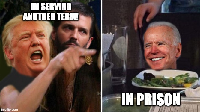 Trump Prison | IM SERVING ANOTHER TERM! IN PRISON | image tagged in smudge the cat,donald trump,joe biden,donald trump cat,funny meme,funny trump meme | made w/ Imgflip meme maker