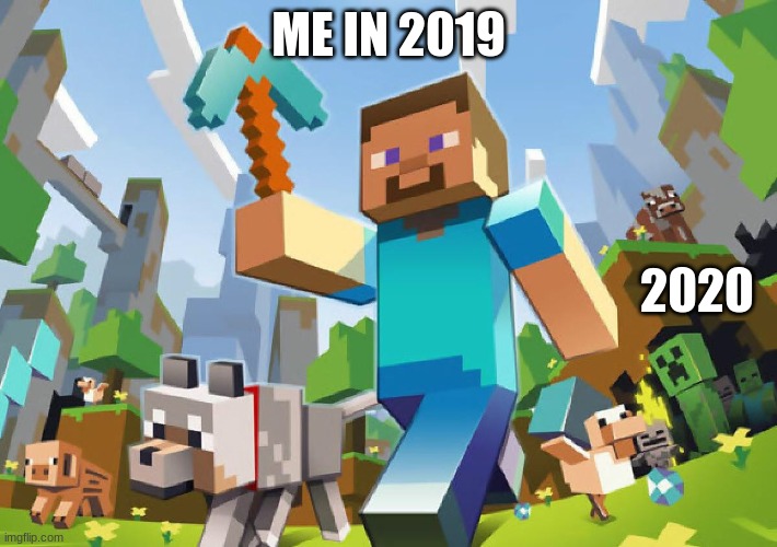 Minecraft  | ME IN 2019; 2020 | image tagged in minecraft | made w/ Imgflip meme maker