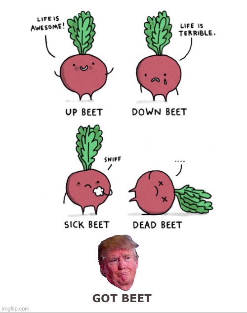 Beet Red | GOT BEET | image tagged in funny memes,trump 2020 | made w/ Imgflip meme maker