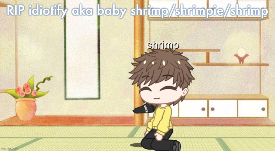 I forgot to take my hand off- | RIP idiotify aka baby shrimp/shrimpie/shrimp | made w/ Imgflip meme maker