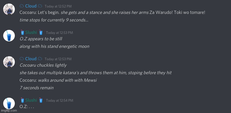 Cocoaru vs OZ- Part 2 (ZA WARUDO-) | made w/ Imgflip meme maker