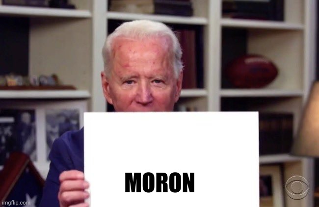 Demented Joe Biden | MORON | image tagged in demented joe biden | made w/ Imgflip meme maker