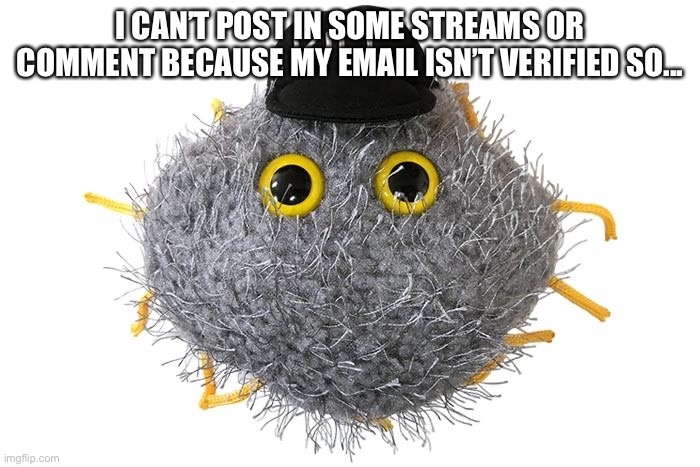 Hi. |  I CAN’T POST IN SOME STREAMS OR COMMENT BECAUSE MY EMAIL ISN’T VERIFIED SO... | made w/ Imgflip meme maker