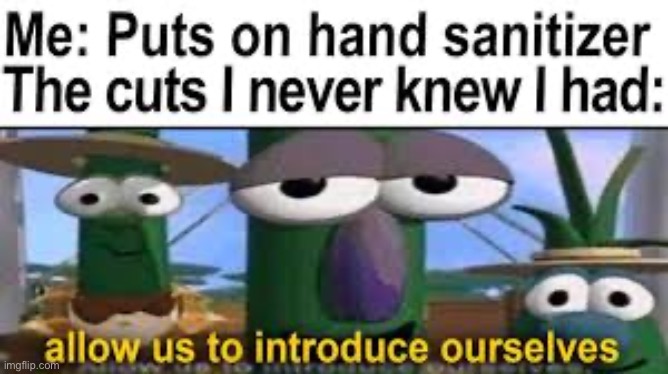 hand sanitizer | image tagged in ouch | made w/ Imgflip meme maker