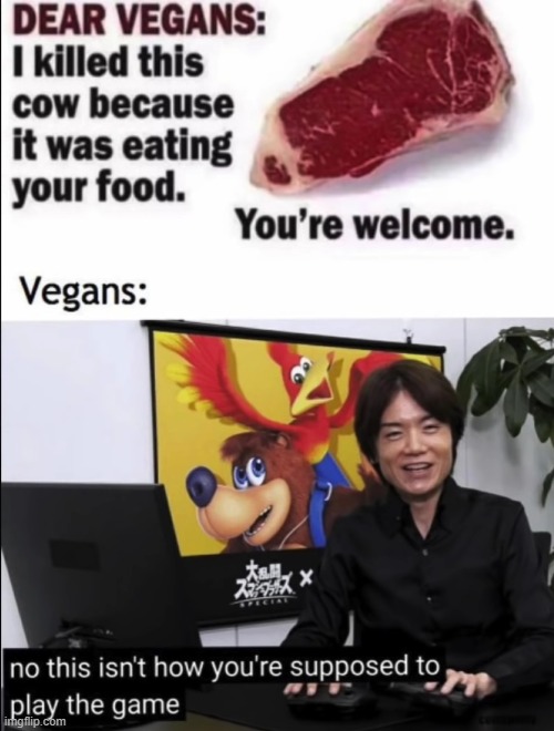 Oh, the loopholes | image tagged in no,vegan | made w/ Imgflip meme maker