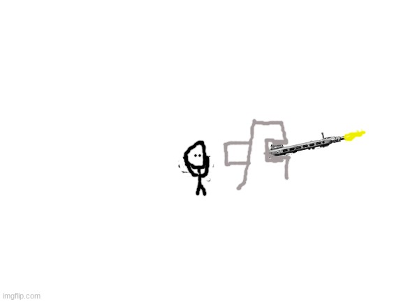 rare footage of an armored AA gun shooting a tik toker while an IMGFLIP user watches while covering his ears | image tagged in blank white template | made w/ Imgflip meme maker