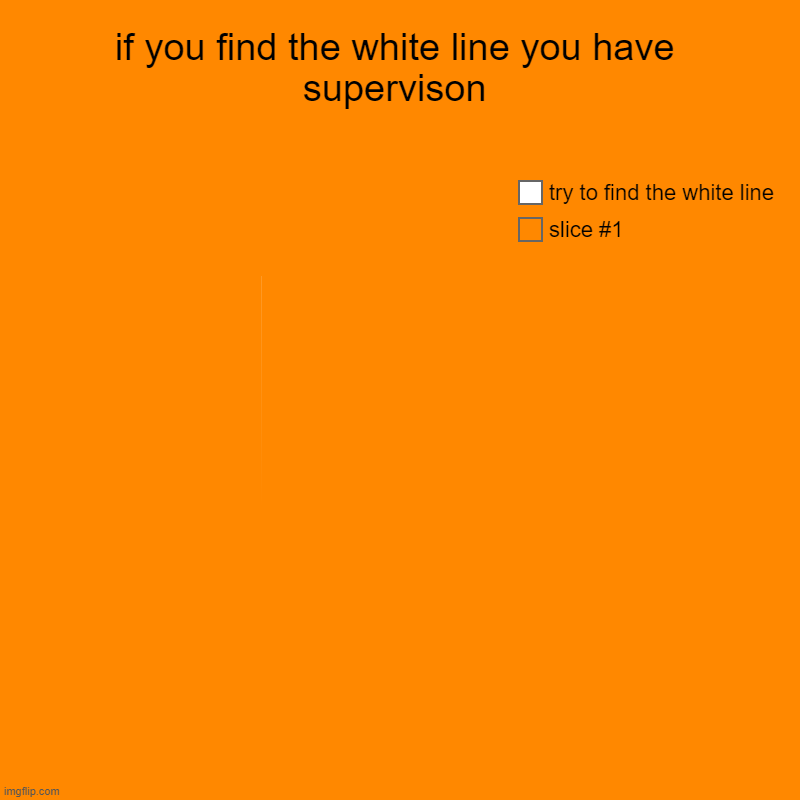 if you find the white line you have supervison |, try to find the white line | image tagged in charts,pie charts | made w/ Imgflip chart maker