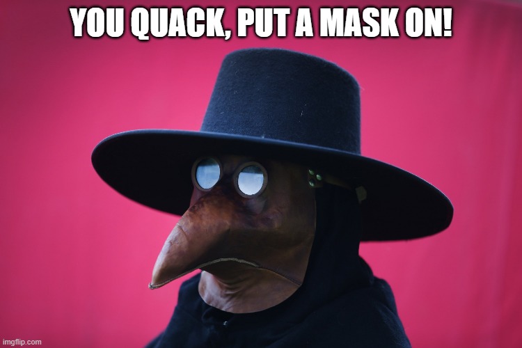 quack mask | YOU QUACK, PUT A MASK ON! | image tagged in quack mask | made w/ Imgflip meme maker