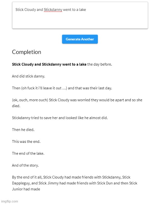 This came from Talk to Transformer | made w/ Imgflip meme maker