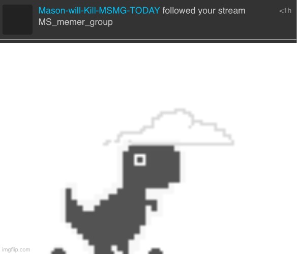 NONONONONO | image tagged in chrome dinosaur shocked | made w/ Imgflip meme maker