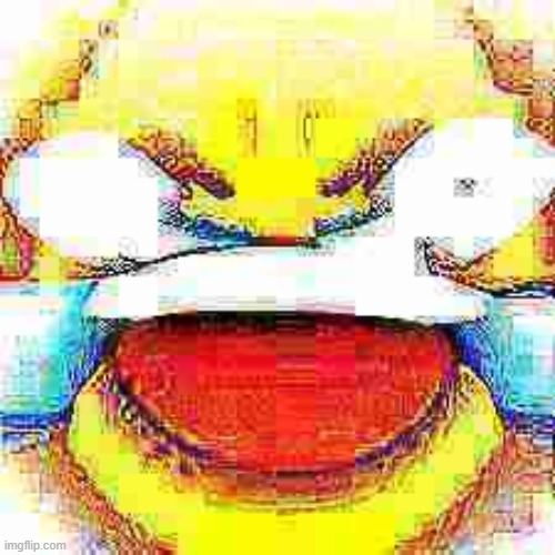 Laughing emoji deep fried | image tagged in laughing emoji deep fried | made w/ Imgflip meme maker