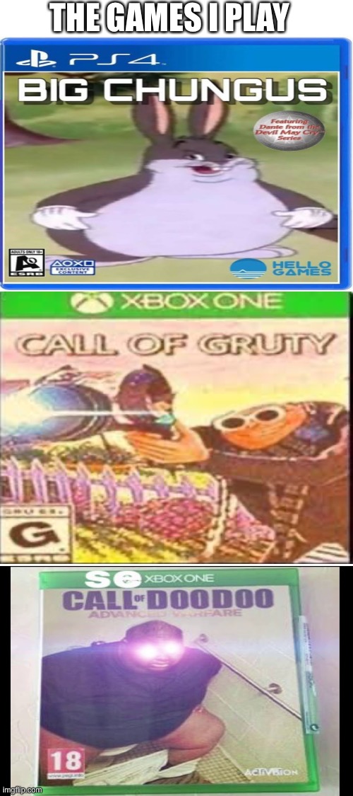 The games I play | THE GAMES I PLAY | image tagged in blank white template | made w/ Imgflip meme maker
