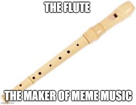 The Maker Of Meme Songs | THE FLUTE; THE MAKER OF MEME MUSIC | image tagged in ikr | made w/ Imgflip meme maker