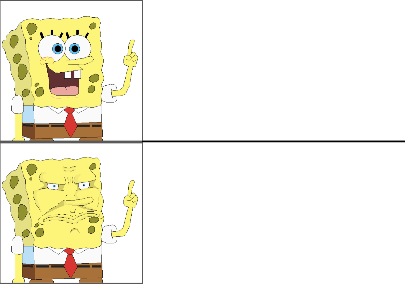 High Quality Spongebob happy to angry Blank Meme Template
