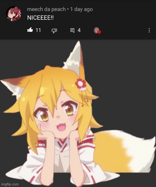 One of favourite gachatuber’s also noticed me uwu | image tagged in happy senko | made w/ Imgflip meme maker