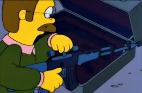 Flanders Gun Blank Meme Template