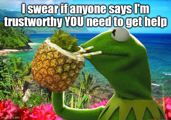 Yes | I swear if anyone says I'm trustworthy YOU need to get help | image tagged in no | made w/ Imgflip meme maker
