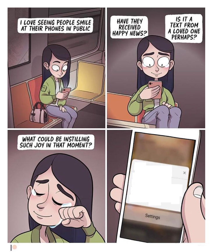 I LOVE IT WHEN PEOPLE SMILE AT THEIR PHONE BLANK Blank Meme Template