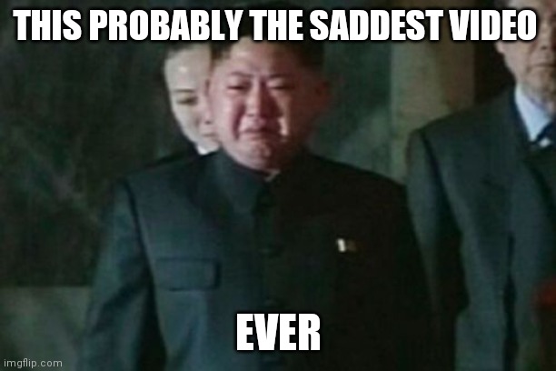 Kim Jong Un Sad | THIS PROBABLY THE SADDEST VIDEO; EVER | image tagged in memes,kim jong un sad | made w/ Imgflip meme maker