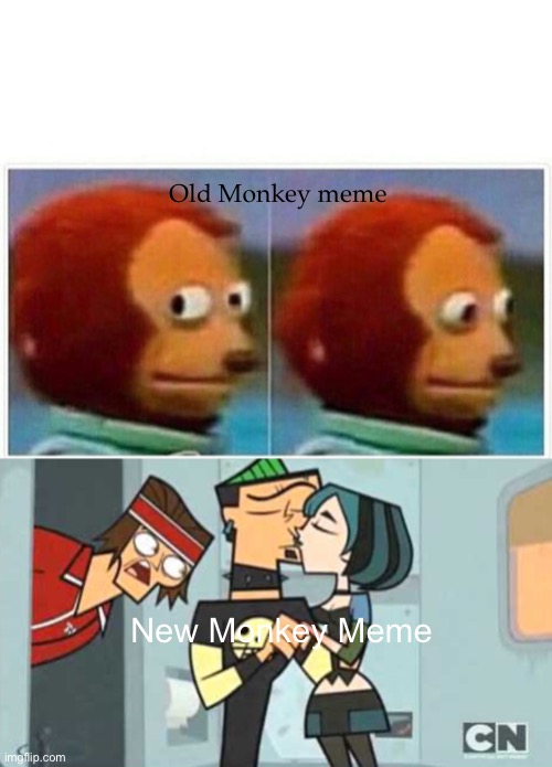 Old Monkey meme; New Monkey Meme | image tagged in memes,monkey puppet | made w/ Imgflip meme maker