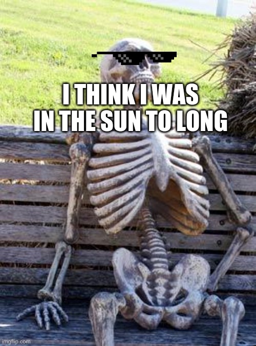 Waiting Skeleton | I THINK I WAS IN THE SUN TO LONG | image tagged in memes,waiting skeleton | made w/ Imgflip meme maker