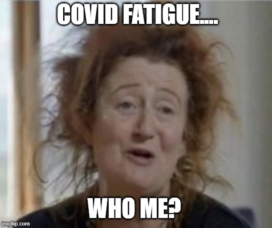 Covid fatigue | COVID FATIGUE.... WHO ME? | image tagged in funny memes | made w/ Imgflip meme maker