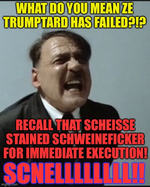 Operation Trumptard | WHAT DO YOU MEAN ZE TRUMPTARD HAS FAILED?!? RECALL THAT SCHEISSE STAINED SCHWEINEFICKER FOR IMMEDIATE EXECUTION! SCNELLLLLLLL!! | image tagged in trump,election 2020 | made w/ Imgflip meme maker