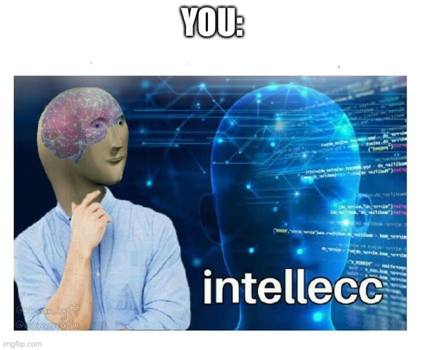 Intelecc | YOU: | image tagged in intelecc | made w/ Imgflip meme maker