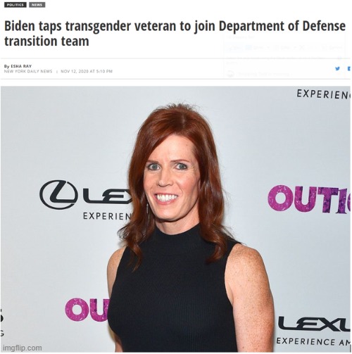 You can't make this stuff up! | image tagged in dod tranny,biden,transition | made w/ Imgflip meme maker