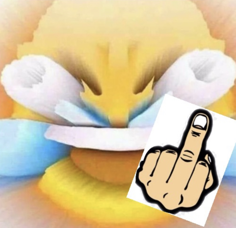 High Quality Laugh Emoji Middle Finger Blank Meme Template