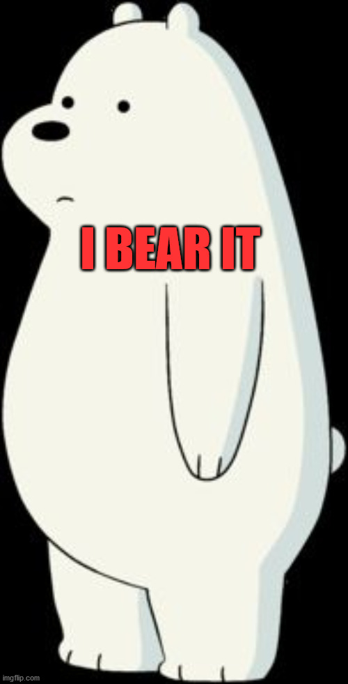 We Bare Bears Ice Bear  | I BEAR IT | image tagged in we bare bears ice bear | made w/ Imgflip meme maker