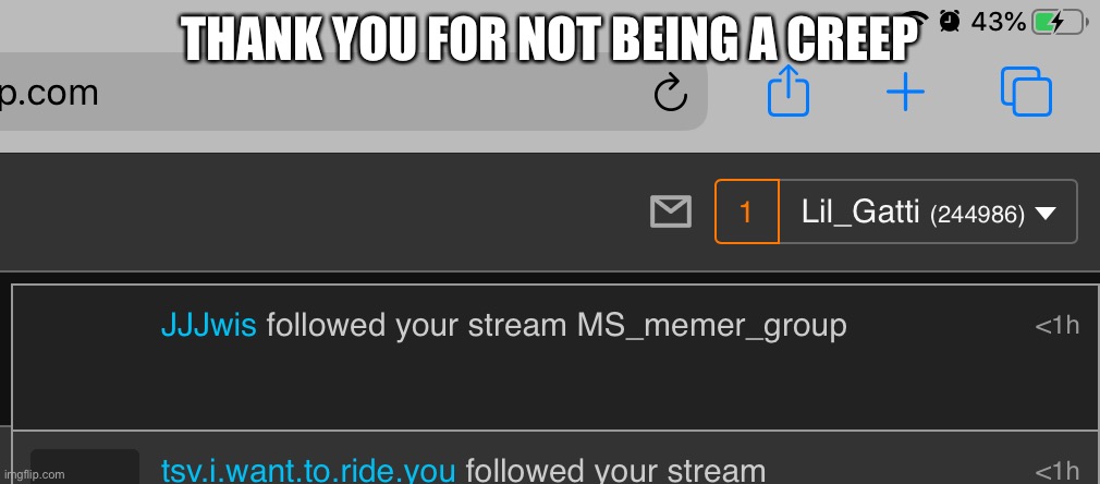 THANK YOU FOR NOT BEING A CREEP | made w/ Imgflip meme maker