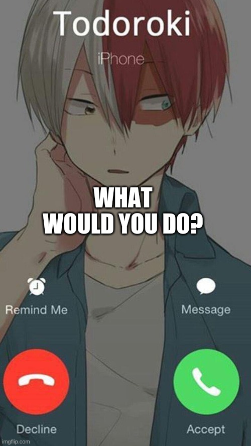 Todoroki is Calling!! |  WHAT WOULD YOU DO? | image tagged in todoroki,my hero academia,anime,fun,funny | made w/ Imgflip meme maker