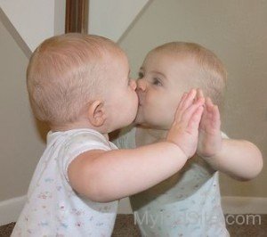 High Quality baby kiss mirror Blank Meme Template