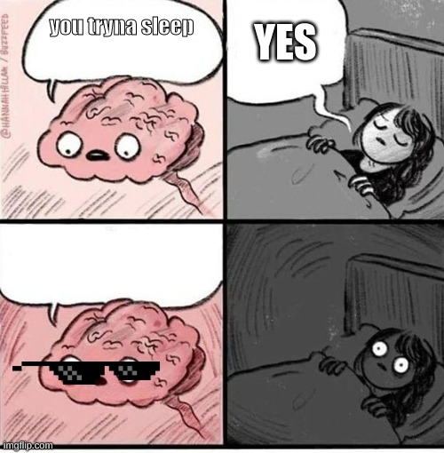 Scary | YES; you tryna sleep | image tagged in trying to sleep | made w/ Imgflip meme maker