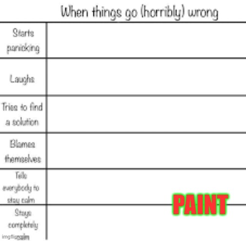 kalmness is key, okay? paniking just makes you worse. | PAINT | made w/ Imgflip meme maker