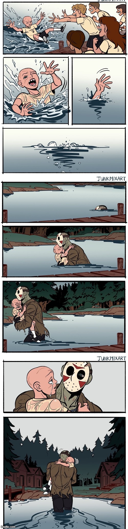 Friday the 13th | image tagged in comics,friday the 13th,jason,wholesome | made w/ Imgflip meme maker